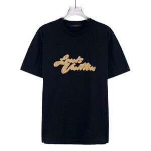 Louis Vuitton 2025 Collection black cotton crewneck T-shirt